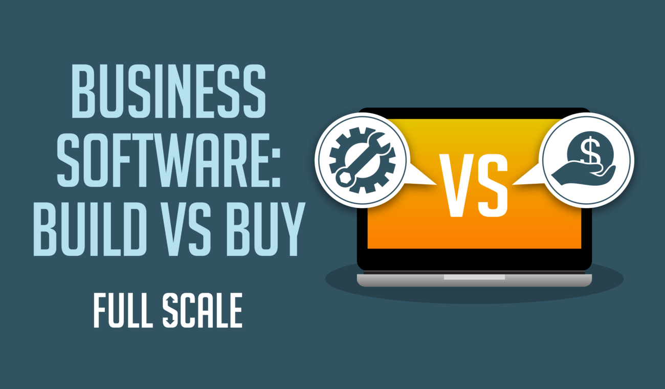 Comparing the options of building custom business software versus buying off-the-shelf solutions.