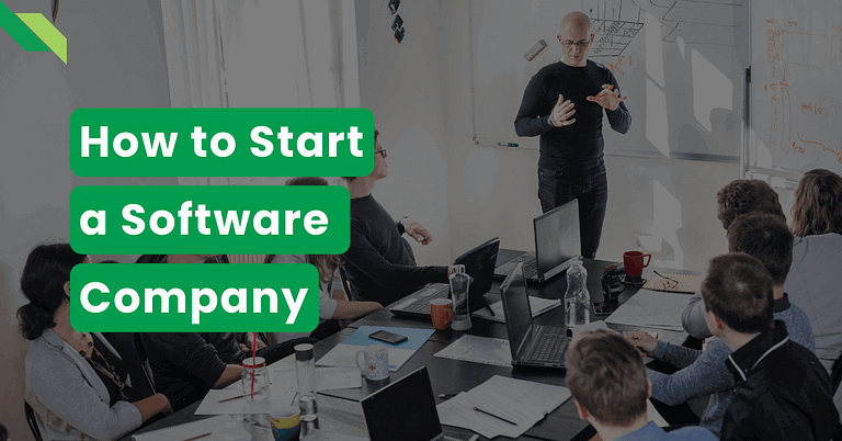 A group meeting focused on the topic of "how to start a software company.