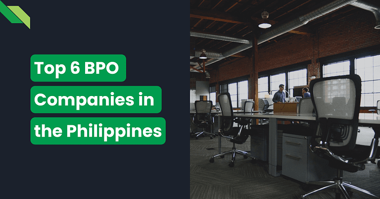 Overview of the top 6 BPO companies in the Philippines, set in a modern office environment.