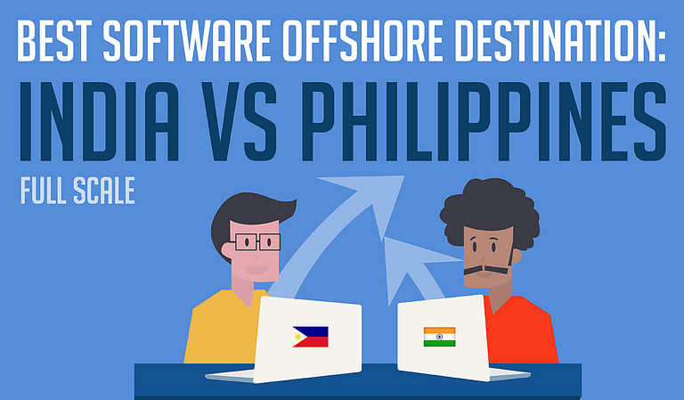 Sofware developers from India and the Philippines share a table to illustrate the Best Software Offshore Destination.