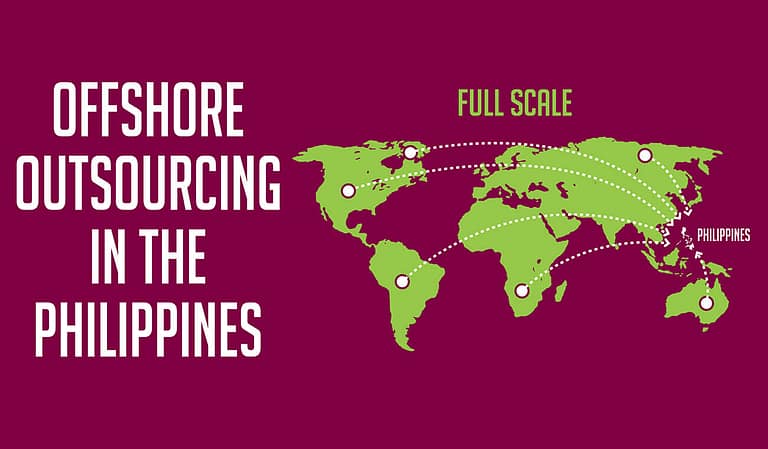 World map with links between the Philippines and other countries to illustrate Offshore Outsourcing in the Philippines.