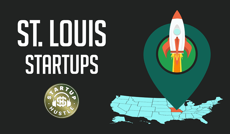 St. Louis startups logo with a rocket and a map.