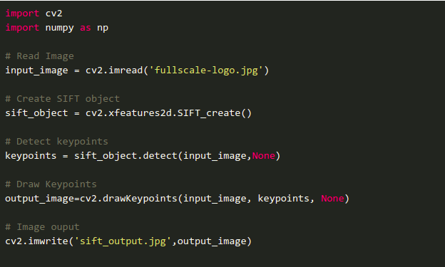 code implementation of Sift algorithm