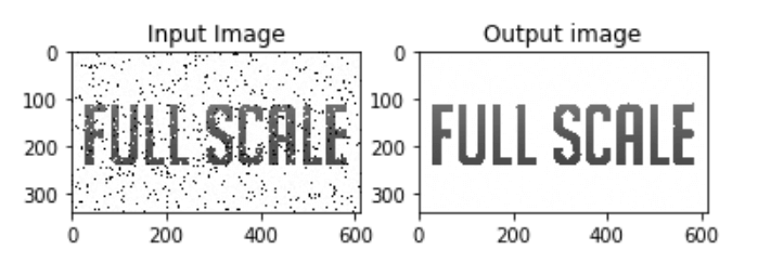 image output of median filtering algorithm.