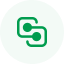 A round green icon with a white outline of a desktop computer and a connected smartphone, representing the seamless integration achieved by dedicated software developers.