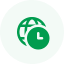 A green circle with a white apple icon in the center, symbolizing freshness and focus, much like when you hire dedicated developers for your tech needs.