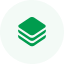 A green circular icon with a white stack of three layers in the center.