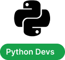 Green badge displaying the text "Python Devs" in white.