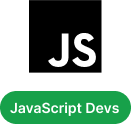 Green circle with white text inside reading "JavaScript Devs.