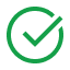 Green checkmark inside a green circle on a transparent background.