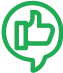 Green thumbs-up icon inside a circular outline.