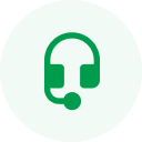 Green circle with a simple light bulb icon in the center.