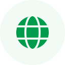 A solid green circle on a transparent background, representing the seamless efficiency of offshore development services.
