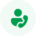 A green circle with a white icon of a person inside.