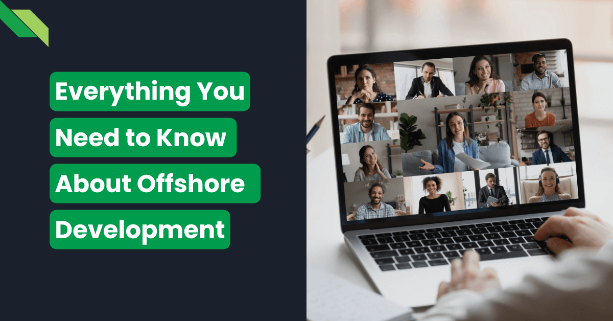 Virtual meeting on offshore software development with multiple participants.