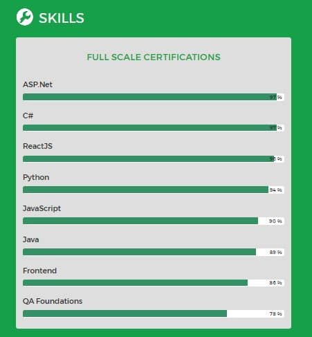 Full Scale Software Developer Skills