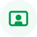 Client-centric Approach A green circle containing a white camera icon with a person symbol in the center, representing a photo placeholder, mirrors the precision of our custom database development services.