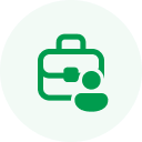 Great Fit Green circular icon featuring a cloud and a coin with a dollar sign inside it, symbolizing financial growth. Perfect for businesses focusing on UX/UI design services.