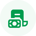 A green circle showcases a simple line drawing of a person meeting two others, symbolizing the ideal moment to hire dedicated PHP developers.