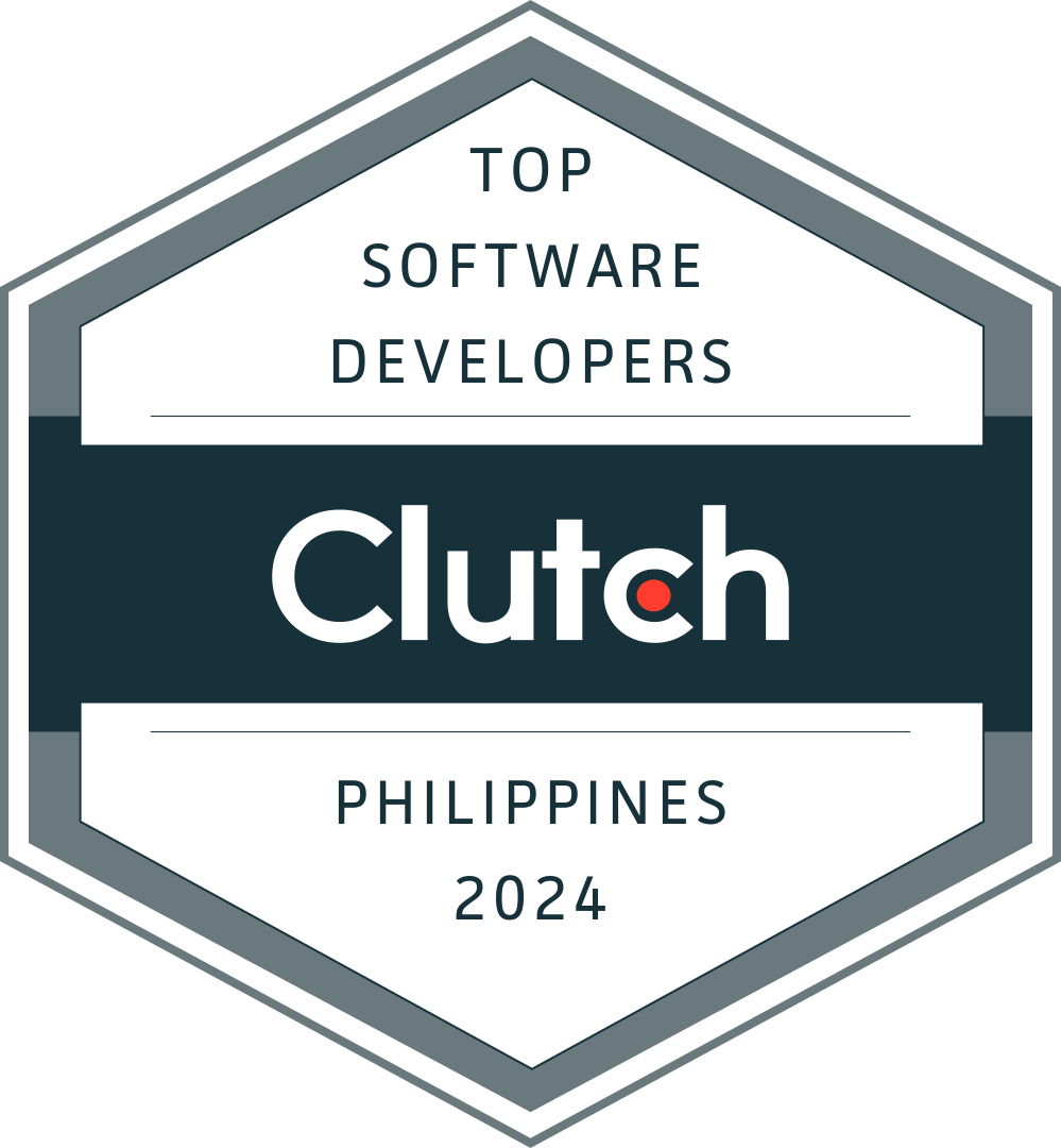 top_clutch.co_software_developers_philippines_2024 Hexagonal award badge labeled "top software developers clutch philippines 2024" with the clutch logo in the center.